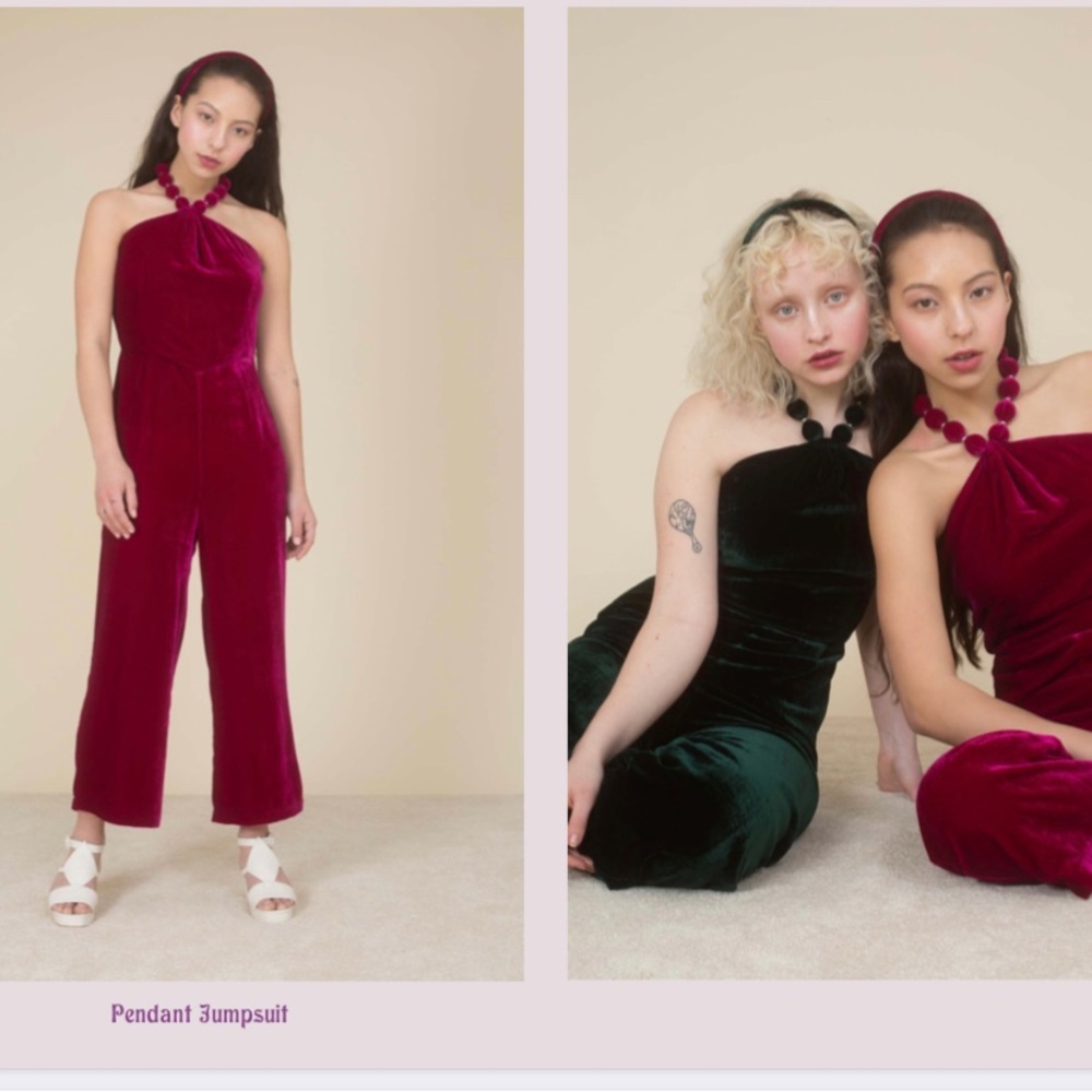 Samantha Pleet Emerald Pendant Jumpsuit
